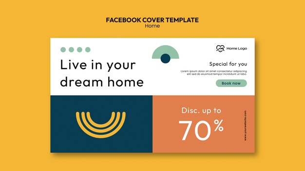 PSD gratuit couverture facebook design plat confortable maison