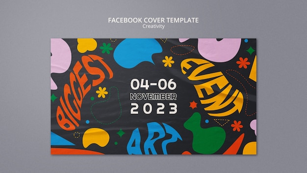 Couverture Facebook Du Concept De Créativité Design Plat