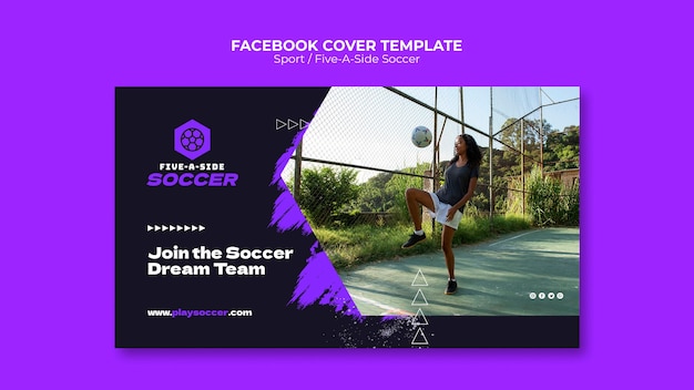 PSD gratuit couverture facebook du concept de sport design plat