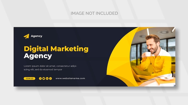 Couverture Facebook de marketing numérique et modèle de bannière Web