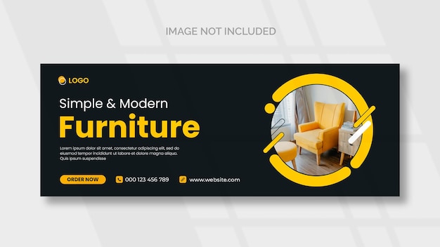 PSD gratuit couverture facebook de meubles et modèle de bannière web