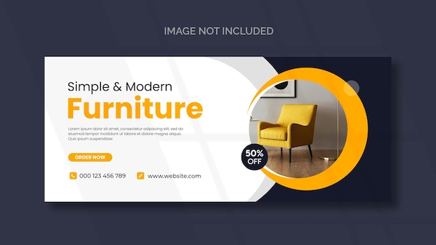 Couverture Facebook de meubles et modèle de bannière Web