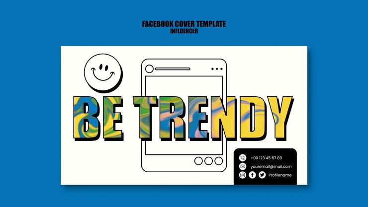 PSD gratuit couverture facebook style de vie influenceur design plat
