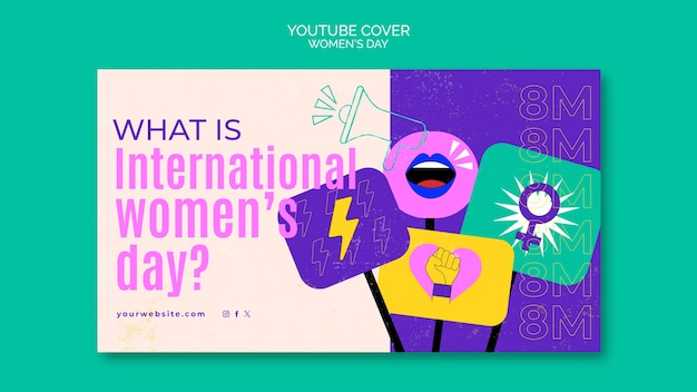 PSD gratuit couverture de la journée internationale de la femme sur youtube