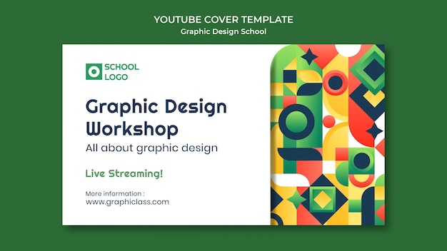 PSD gratuit couverture youtube de l'atelier de design graphique