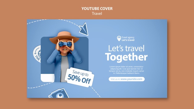 PSD gratuit couverture youtube d'aventure de voyage