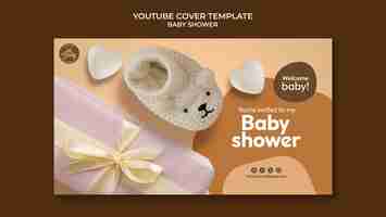 PSD gratuit couverture youtube de la célébration de la douche de bébé