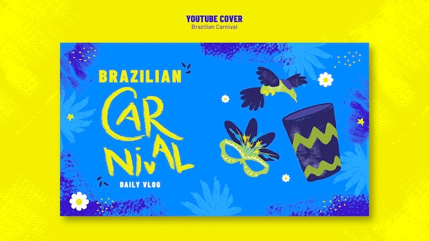 PSD gratuit couverture youtube de la célébration du carnaval brésilien