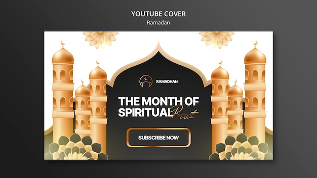 PSD gratuit couverture youtube de la célébration du ramadan