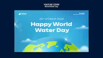 PSD gratuit couverture youtube de la célébration de la journée mondiale de l'eau