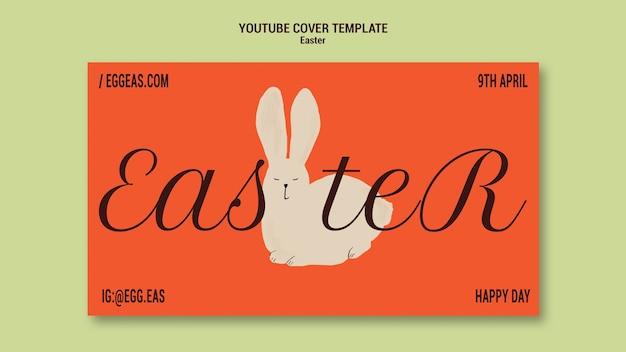 PSD gratuit couverture youtube de célébration de pâques design plat
