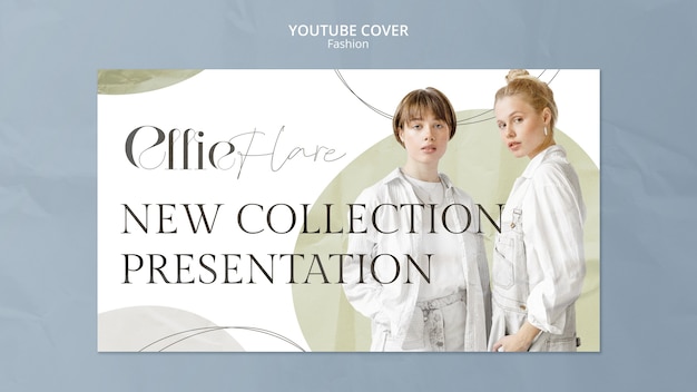 PSD gratuit couverture youtube de la collection de mode de texture