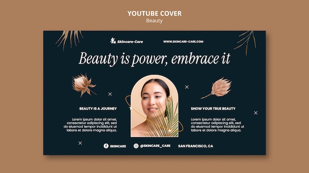 Couverture youtube de concept de beauté réaliste