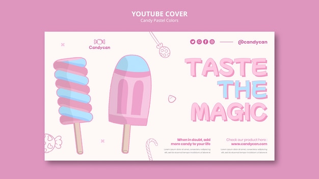 Couverture Youtube Couleurs Pastel Bonbon