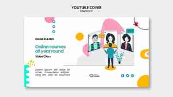 PSD gratuit couverture youtube du concept d'éducation au design plat