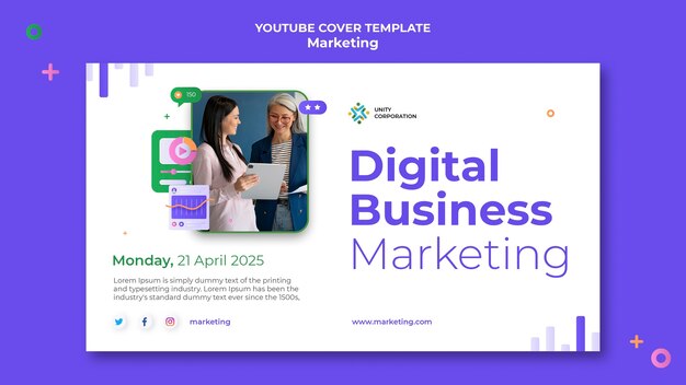 Couverture youtube du concept de marketing créatif