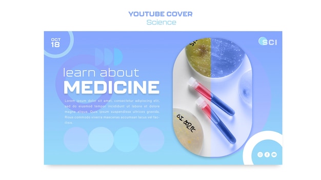 PSD gratuit couverture youtube du concept de science de gradient