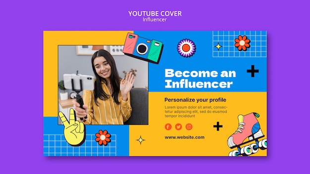 Couverture Youtube Du Contenu De L'influenceur