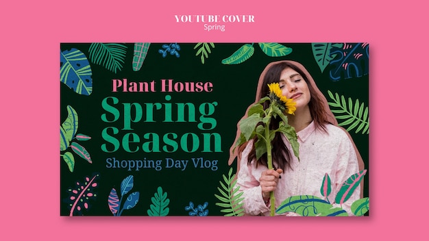 PSD gratuit couverture youtube du printemps