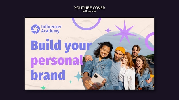 Couverture Youtube Du Travail D'influenceur Dégradé