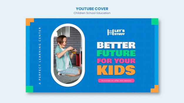 PSD gratuit couverture youtube de l'éducation des enfants