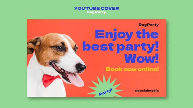 Couverture Youtube De Fête De Chien Design Plat