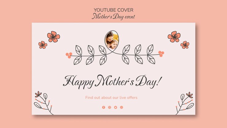 PSD gratuit couverture youtube de la fête des mères