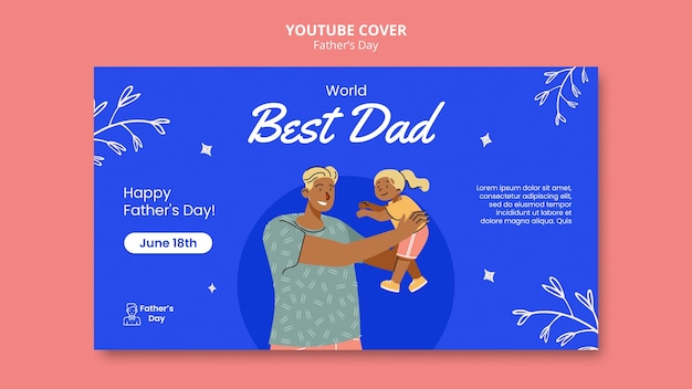 PSD gratuit couverture youtube de la fête des pères