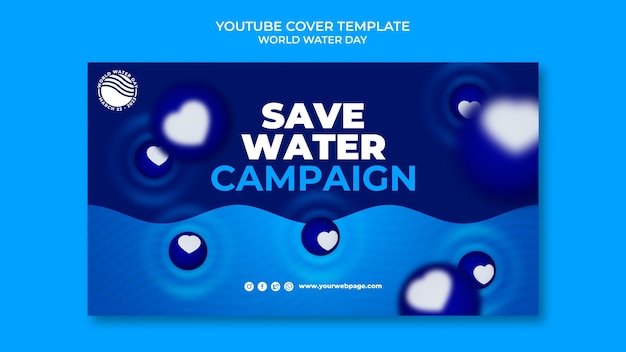 PSD gratuit couverture youtube de la journée mondiale de l'eau