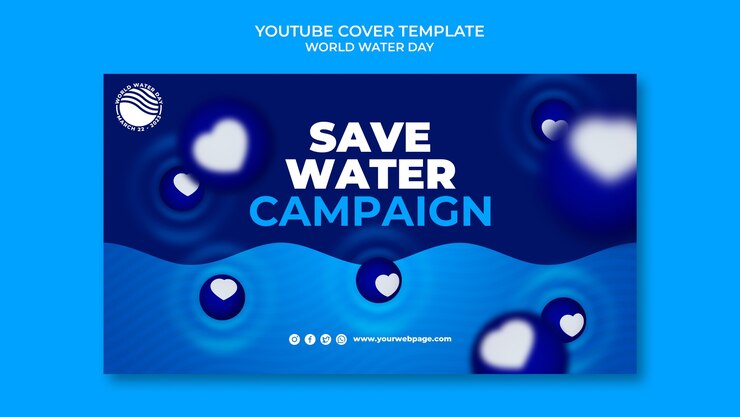 PSD gratuit couverture youtube de la journée mondiale de l'eau