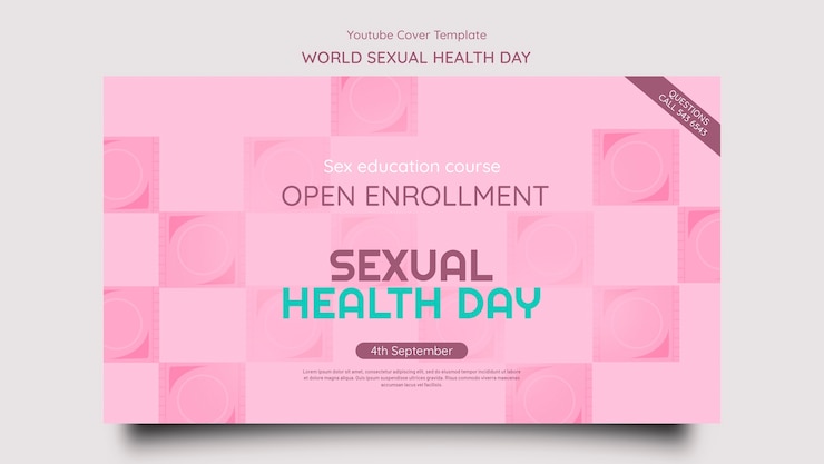 PSD gratuit couverture youtube de la journée mondiale de la santé sexuelle