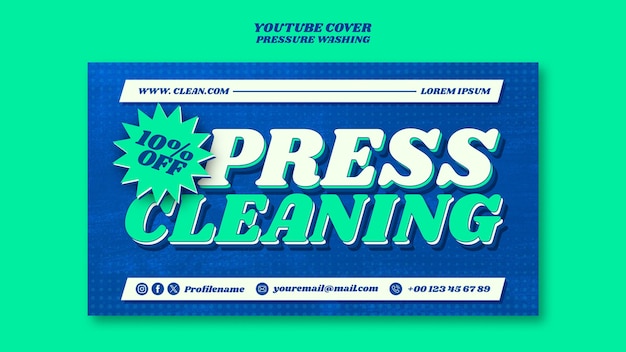 PSD gratuit couverture youtube à lavage sous pression