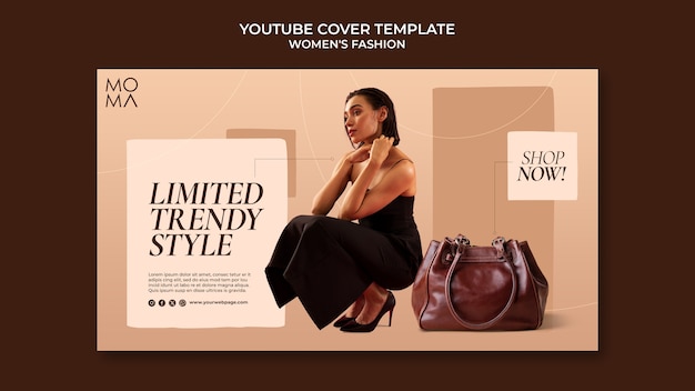 PSD gratuit couverture youtube de la mode féminine