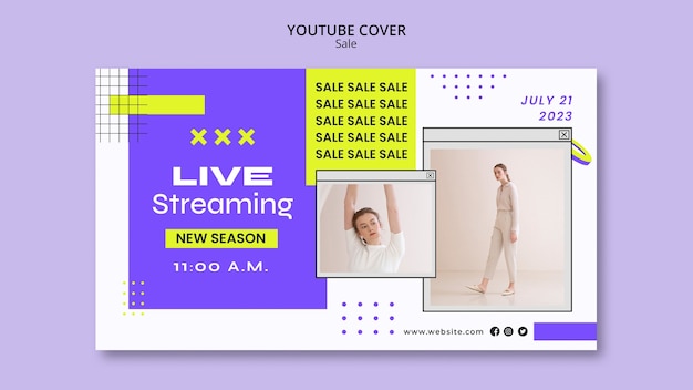 Couverture Youtube De L'offre De Vente Géométrique