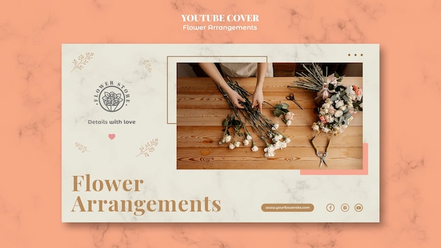 Couverture Youtube pour la boutique d'arrangements floraux