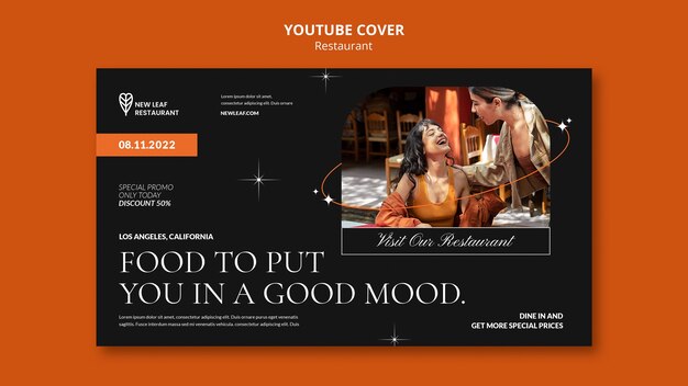 Couverture youtube de restaurant de cuisine délicieuse
