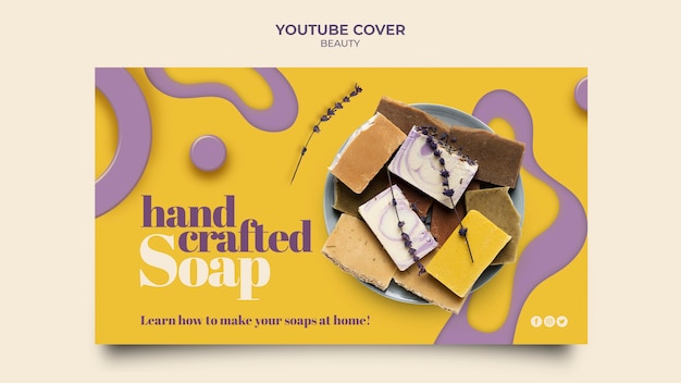 PSD gratuit couverture youtube de savon artisanal créatif