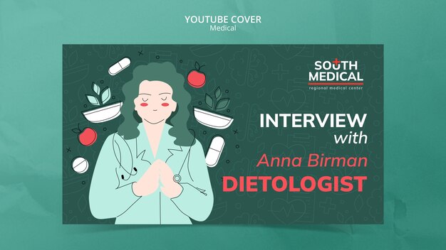 Couverture youtube de soins médicaux dessinés à la main