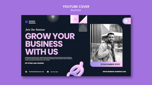 PSD gratuit couverture youtube des solutions commerciales dégradées