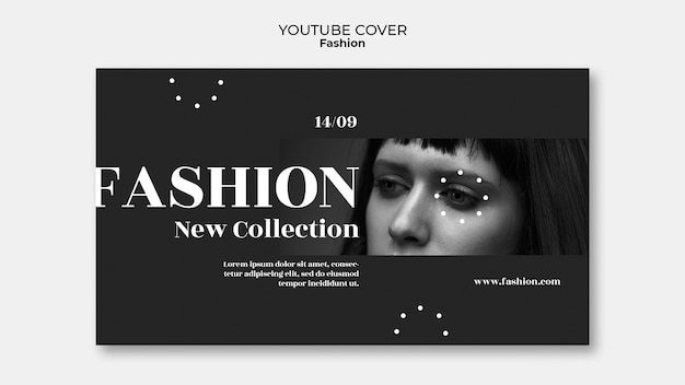 PSD gratuit couverture youtube des tendances de la mode design plat