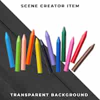 PSD gratuit crayons objet transparent psd