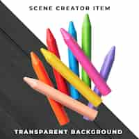 PSD gratuit crayons objet transparent psd