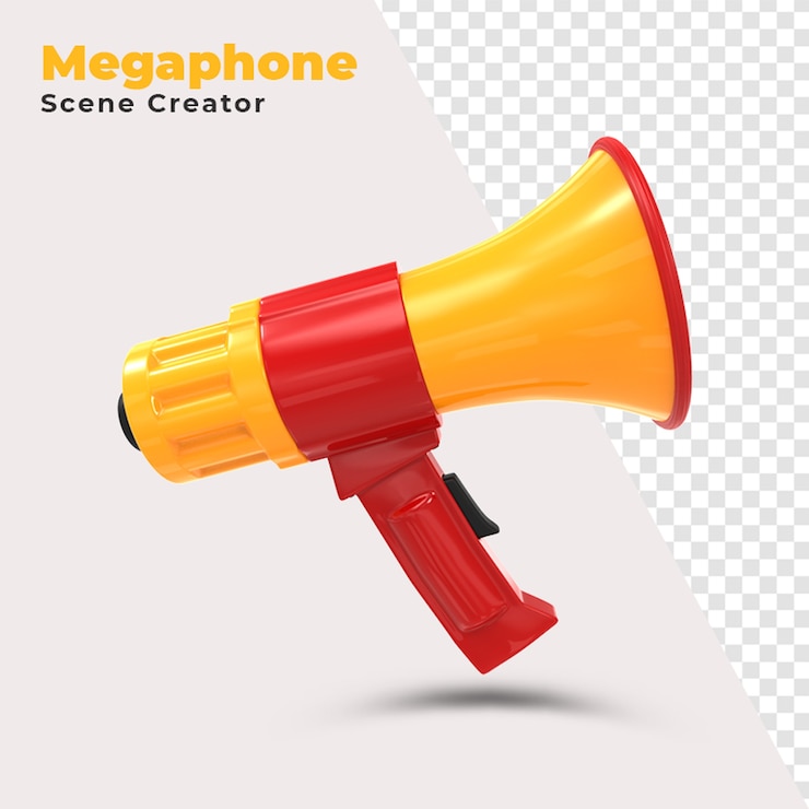 PSD gratuit créateur de scènes de mégaphone