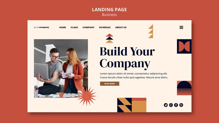 PSD gratuit créer un modèle de page de destination d'entreprise