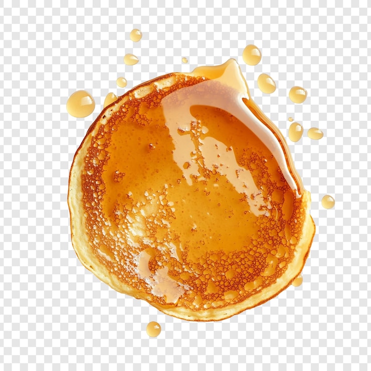 PSD gratuit une crêpe dorée arrosée de sirop d'érable sucré