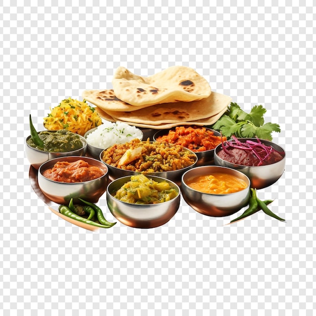 PSD gratuit cuisine indienne isolée sur fond transparent