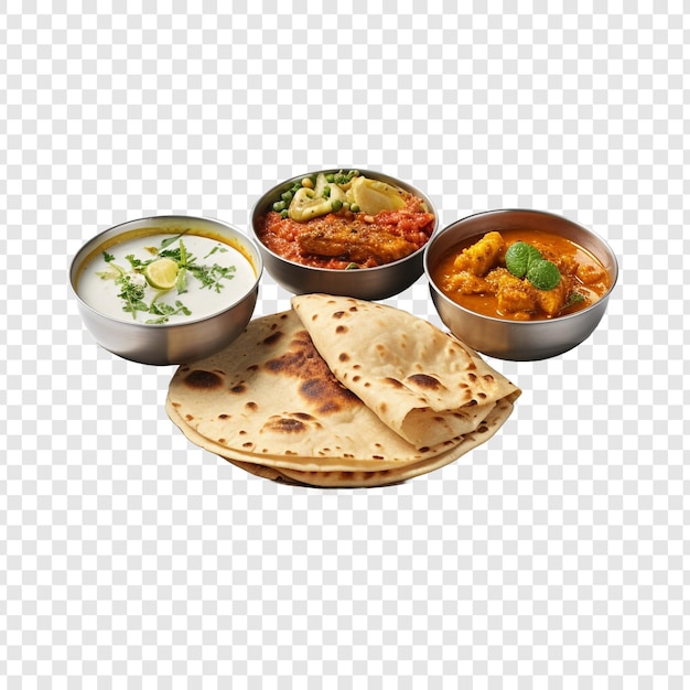 PSD gratuit cuisine indienne isolée sur fond transparent