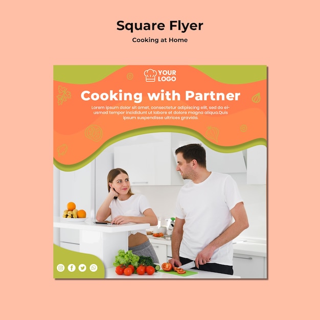 Cuisiner Avec Un Flyer Carré Partenaire