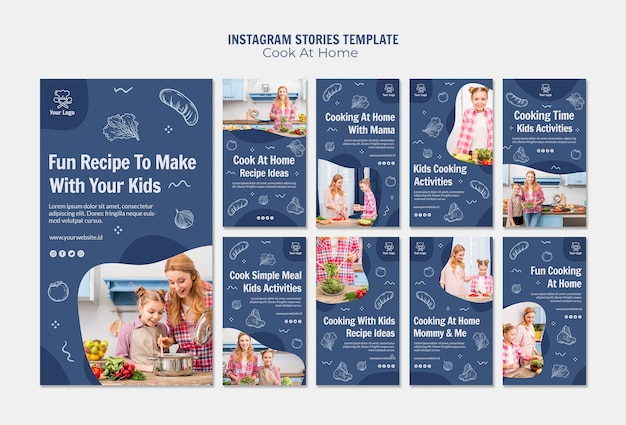 PSD gratuit cuisiner à la maison des histoires instagram