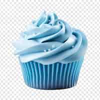 PSD gratuit cupcake fantaisie glaçage bleu isolé sur fond transparent
